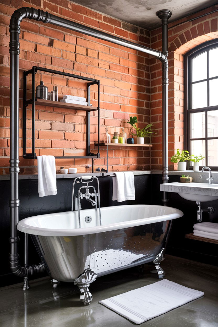 Industrial clawfoot tub - 30 clawfoot tub ideas