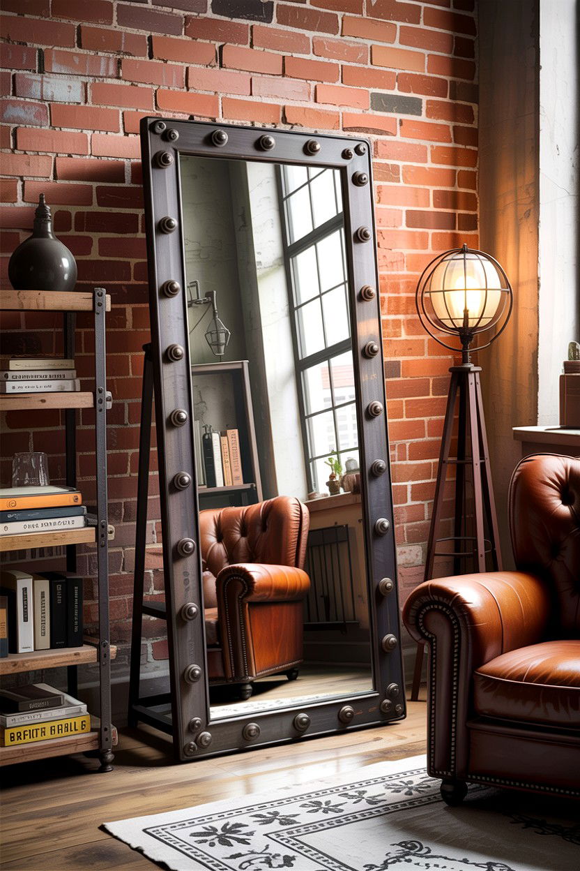 Industrial floor mirror - 30 bedroom floor mirrors