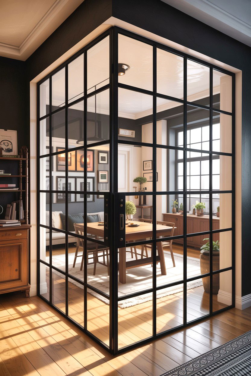 Industrial glass partition door - 30 living room glass doors