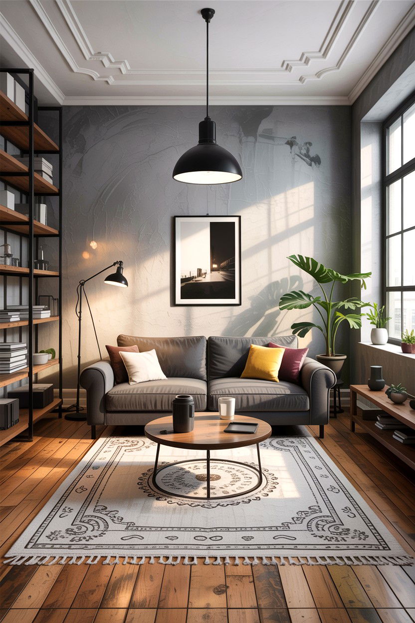 Industrial grey living room - 30 cool toned living room ideas