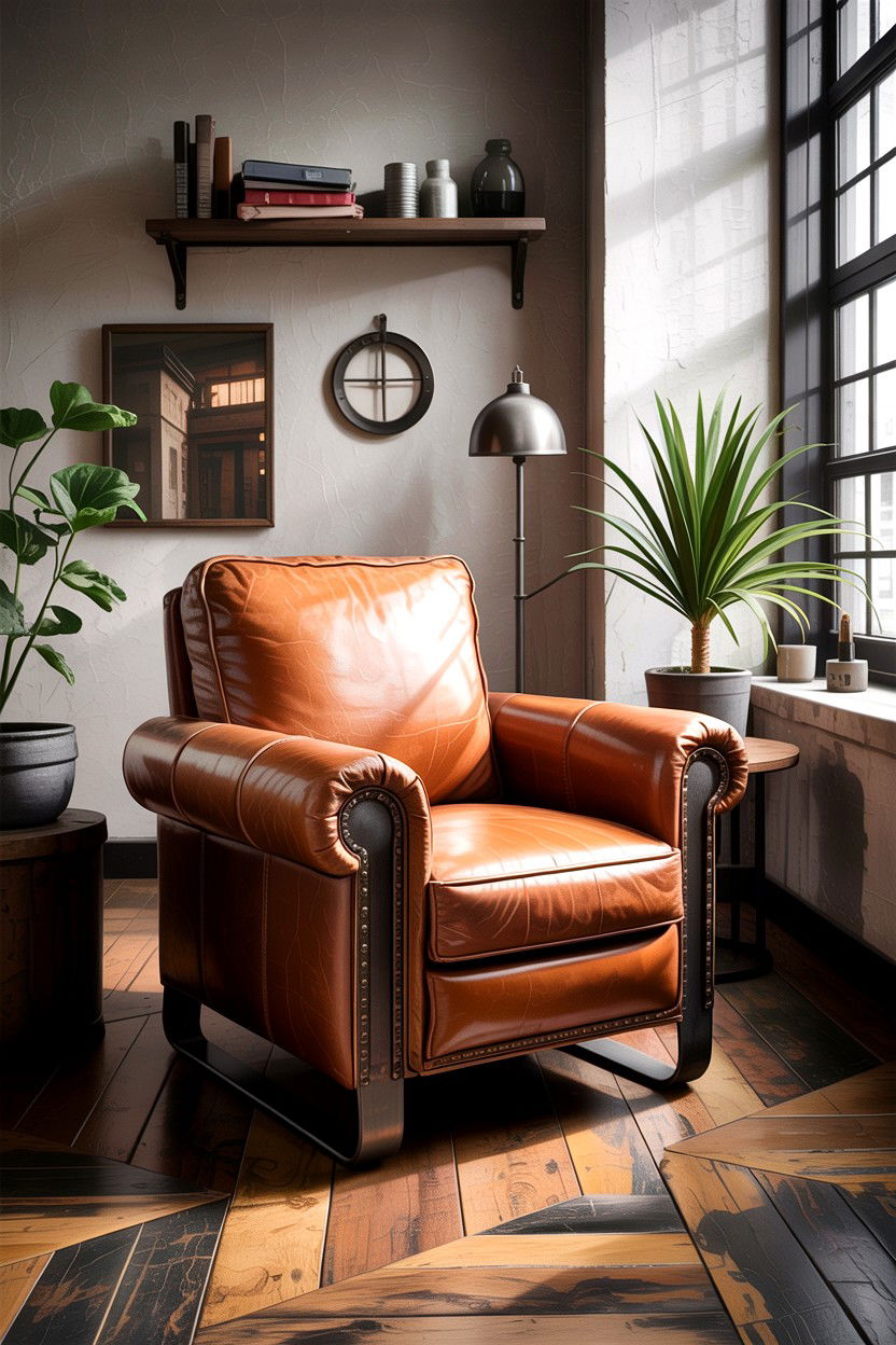 Industrial leather chair - 30 living room accent chairs