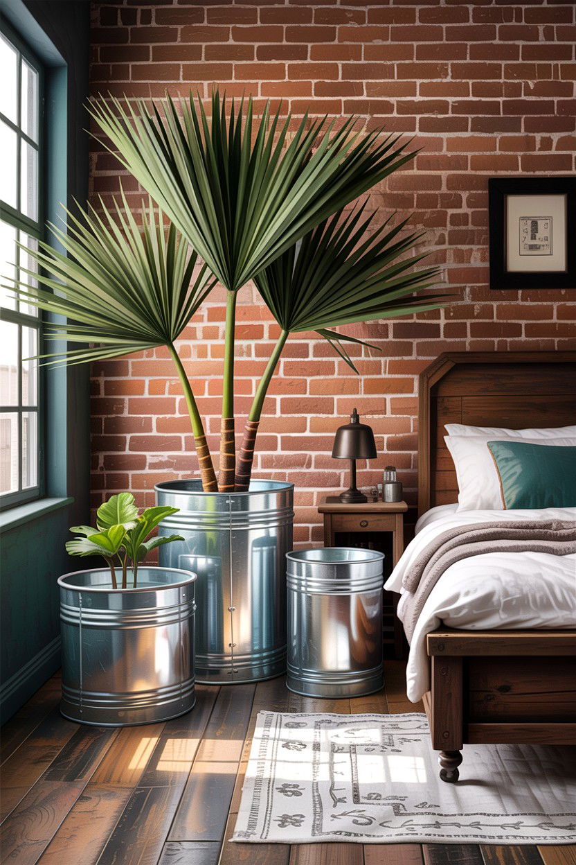 Industrial metal planters - 30 bedroom planters