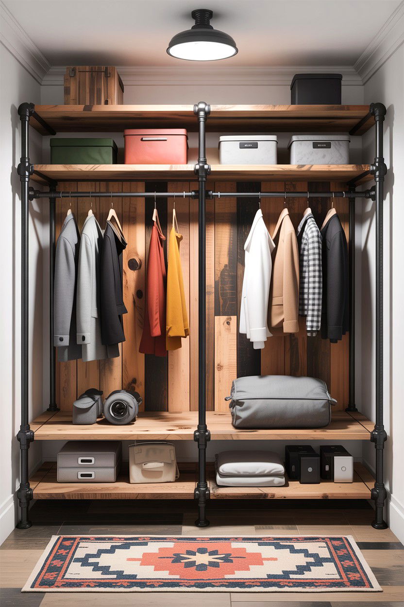 Industrial pipe closet - 30 bedroom closet systems
