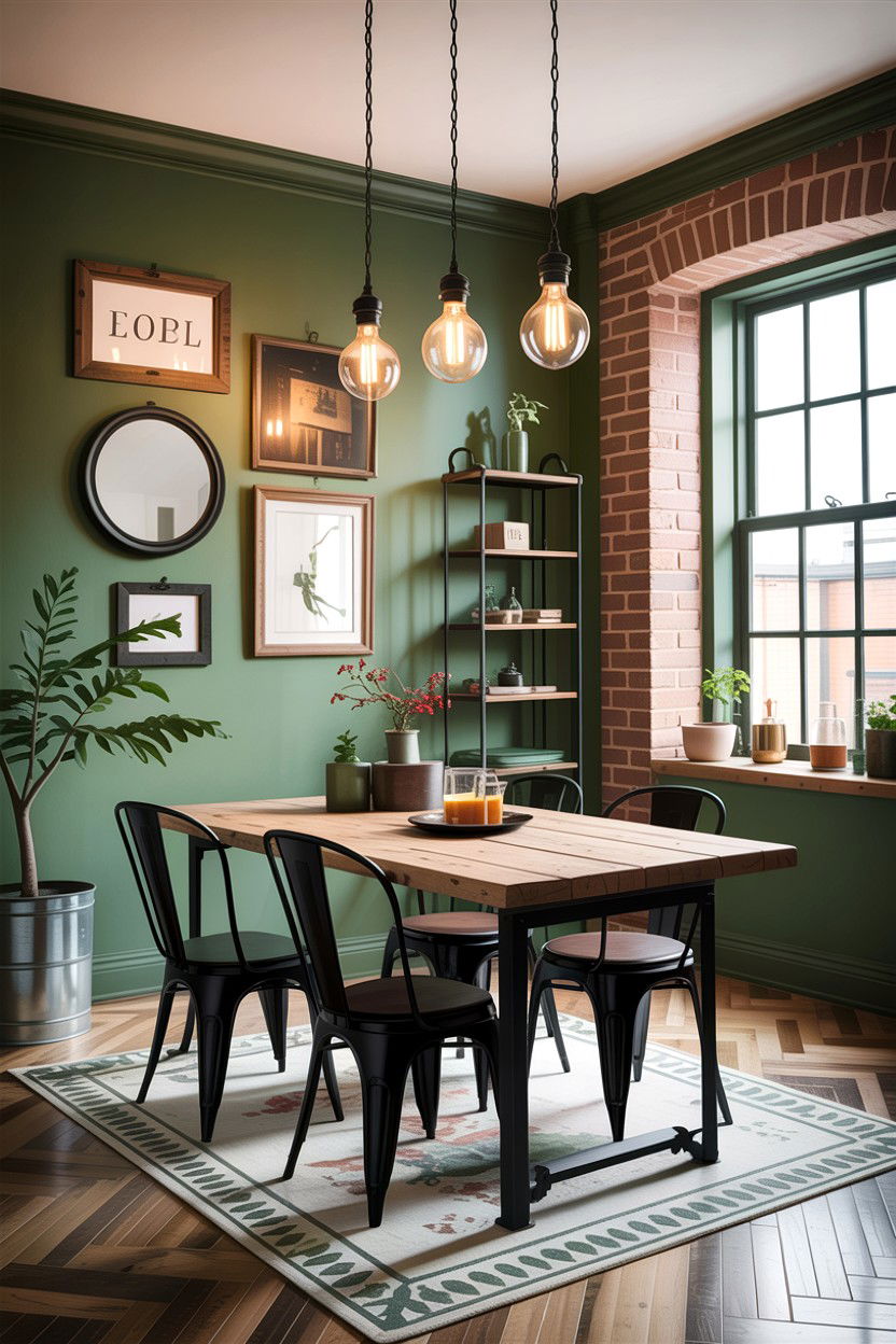 Industrial sage dining room - 30 sage dining room ideas