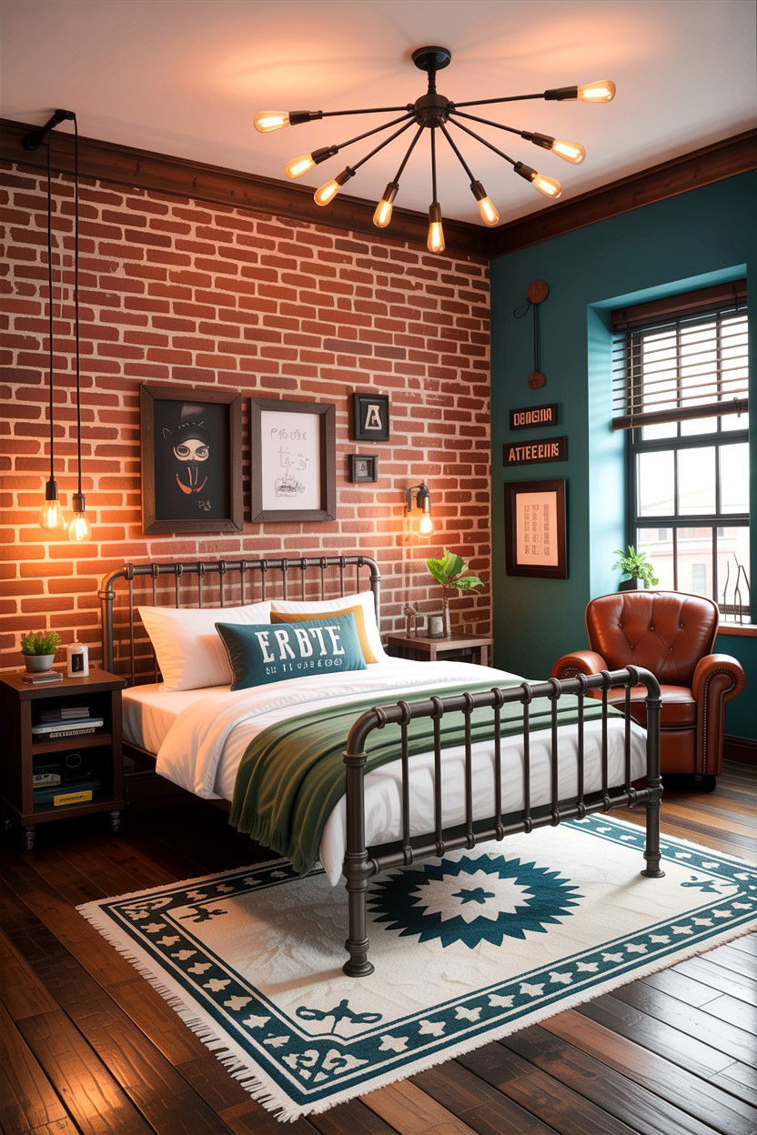 Industrial style teen room - 30 kids bedroom ideas