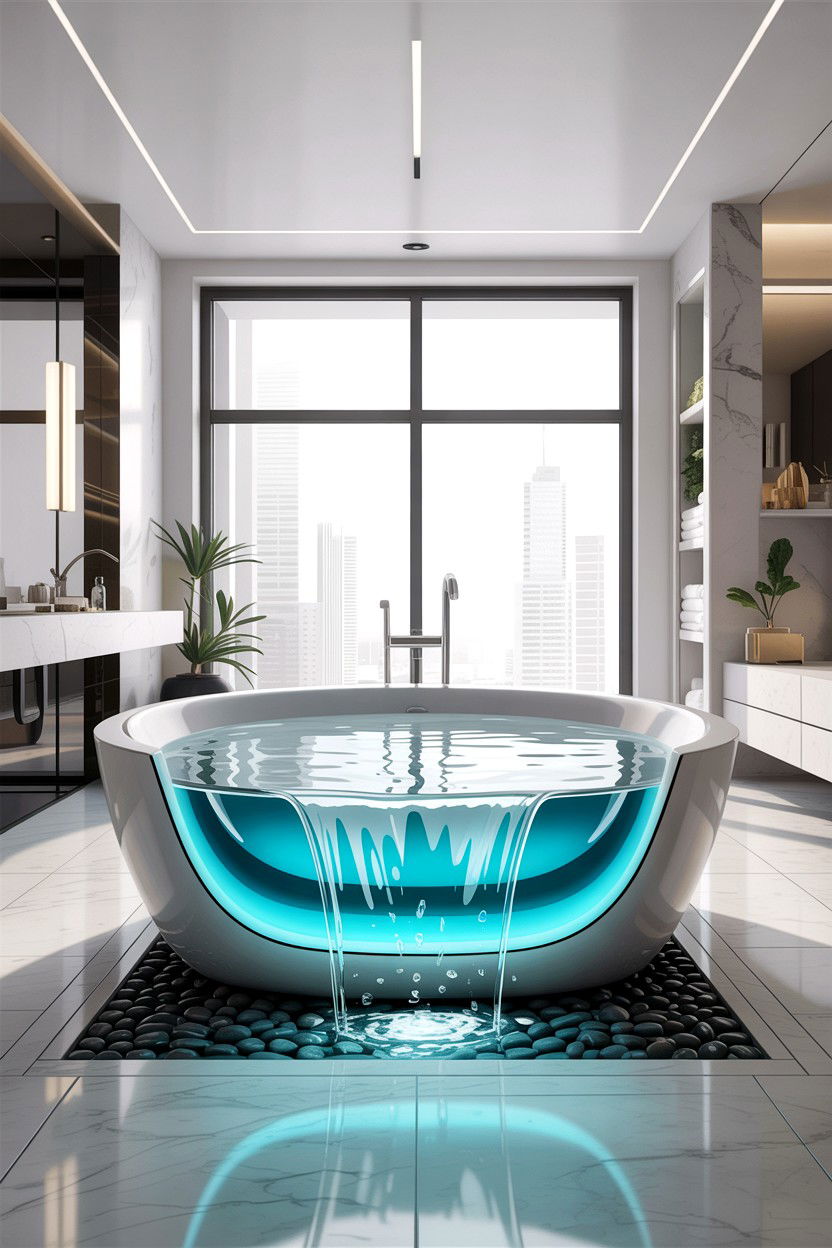 Infinity Edge Tub - 30 freestanding tub ideas