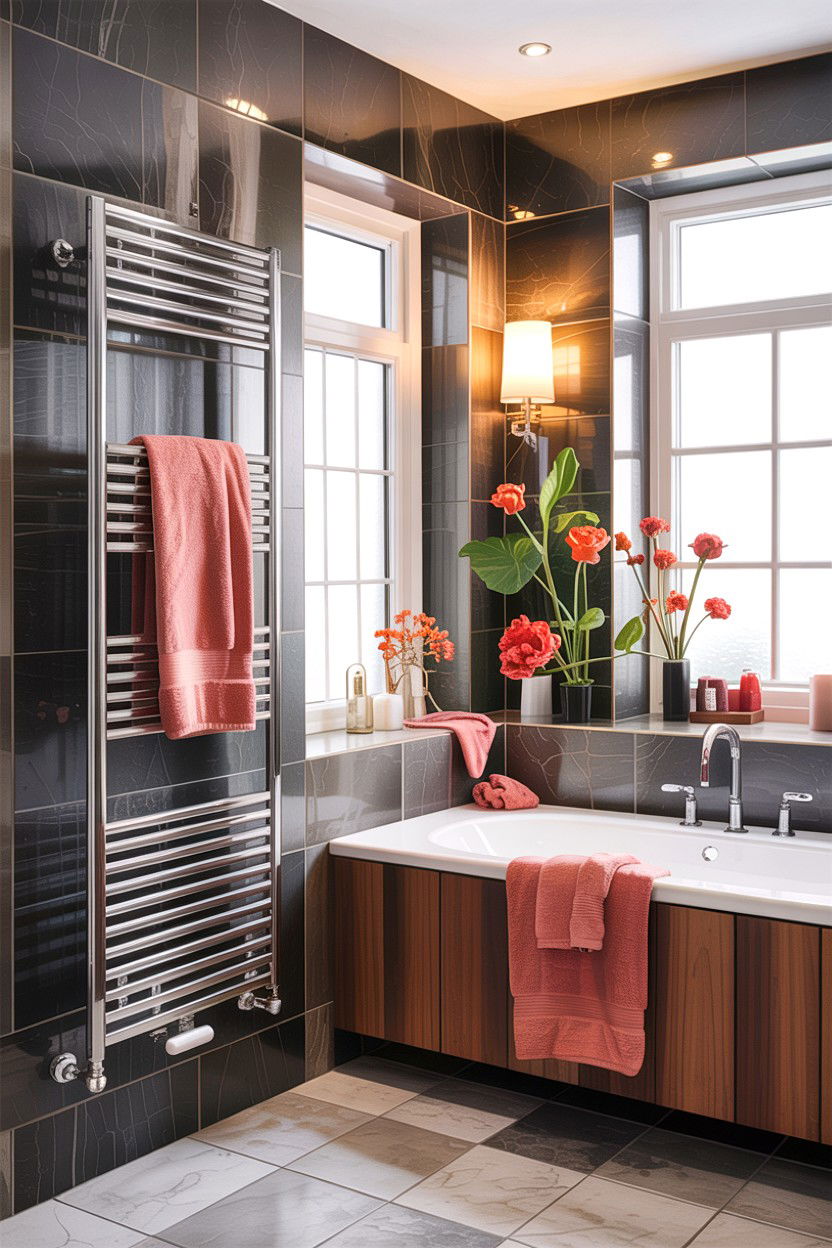Integrated Bathroom Radiator - 30 heated towel rack ideas