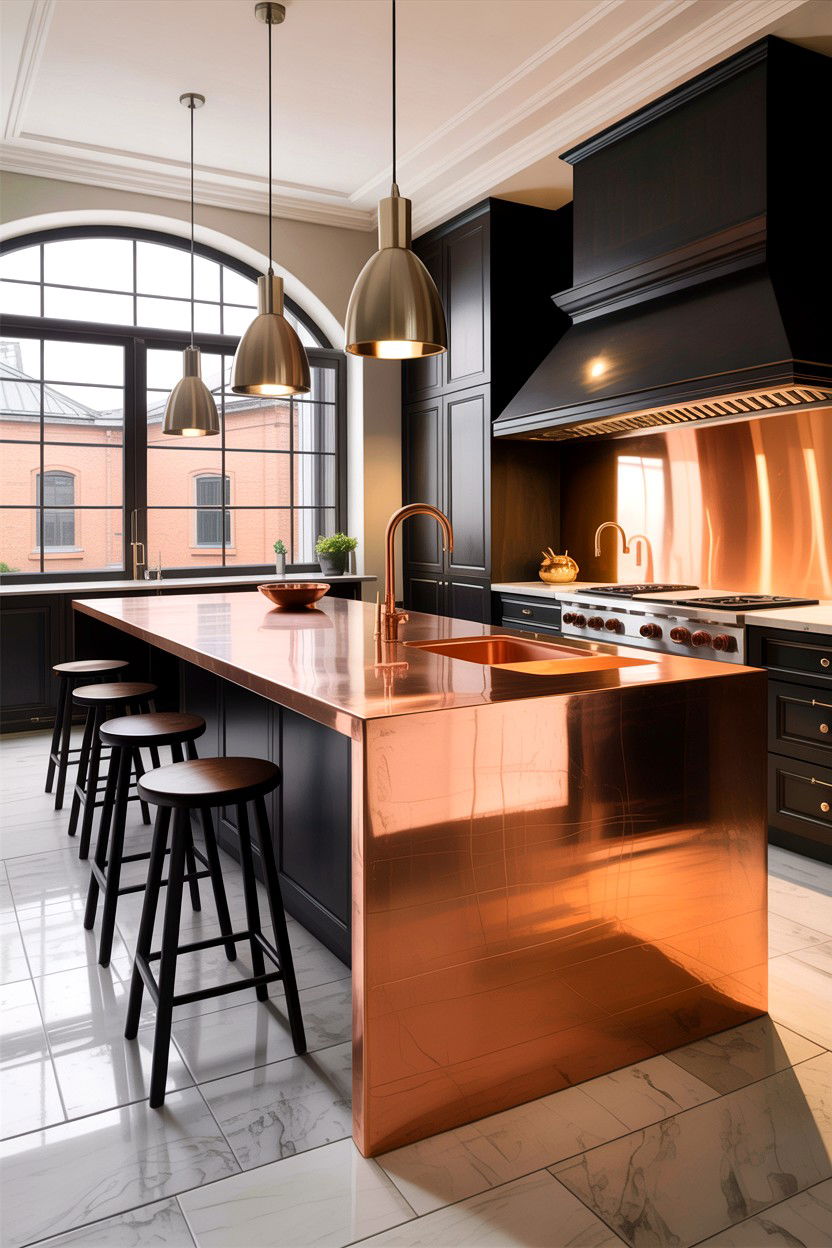 Integrated Copper Sink Countertop - 30 copper sink ideas