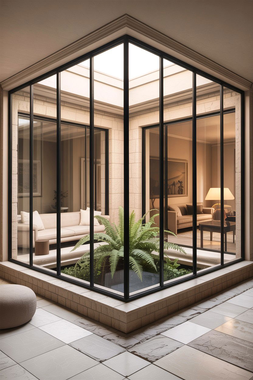 Interior courtyard - 30 architect living room ideas