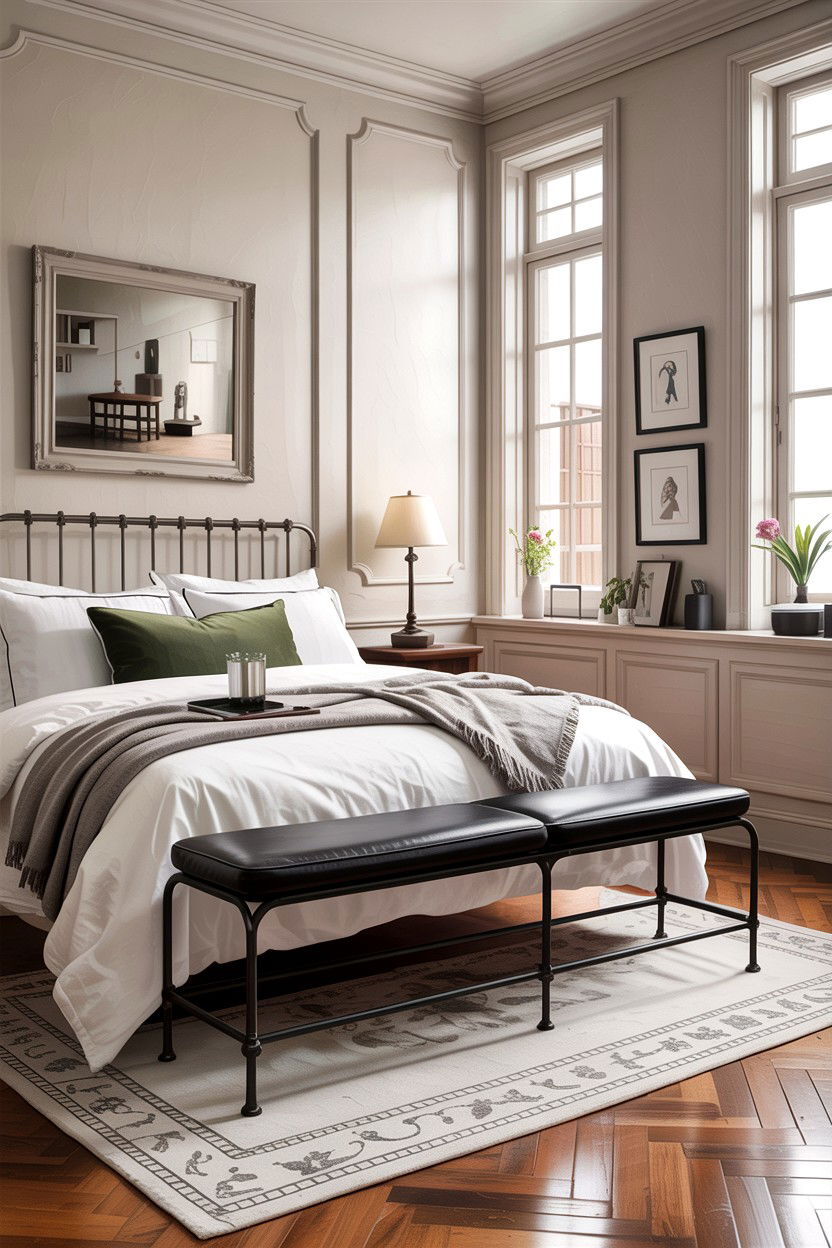 Iron Frame Bench - 30 bedroom benches