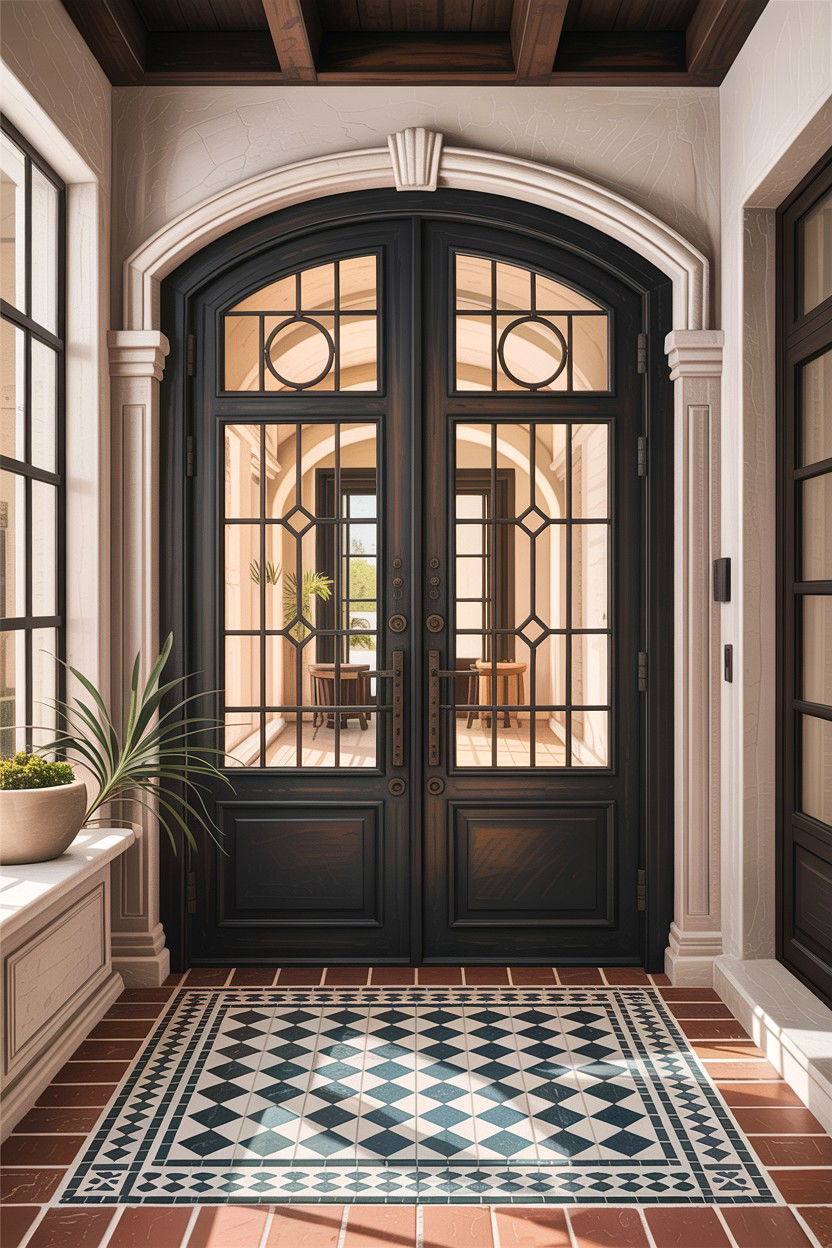 Iron glass door - 30 living room glass doors