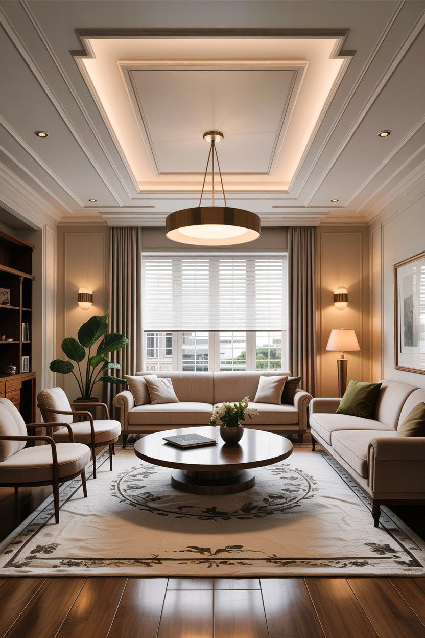 Island false ceiling living room - 30 living room false ceiling designs