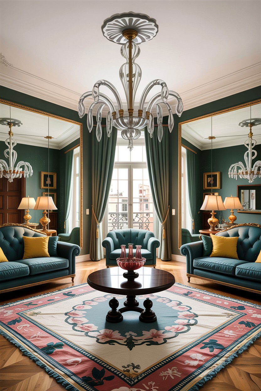 Italian chandelier living room - 30 Italian living room ideas