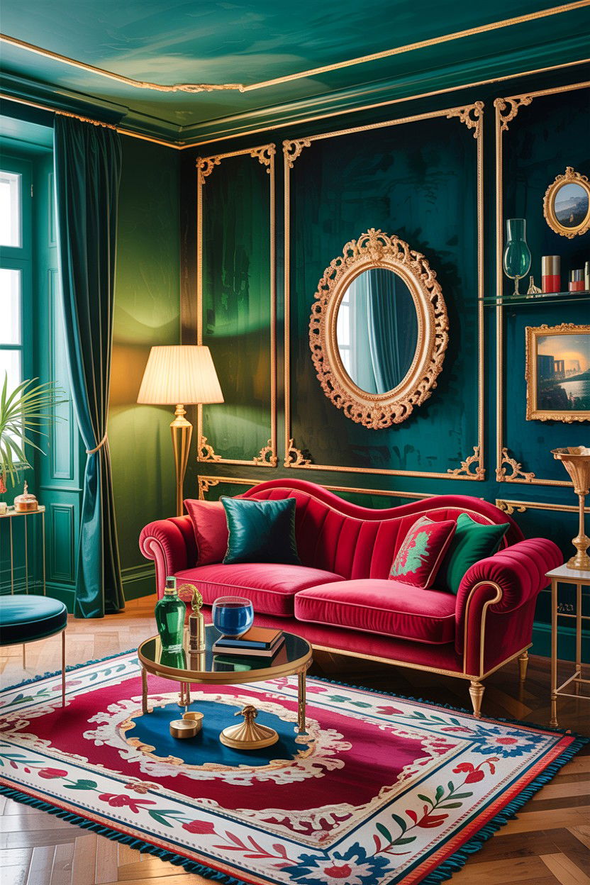 Italian jewel tone living room - 30 Italian living room ideas