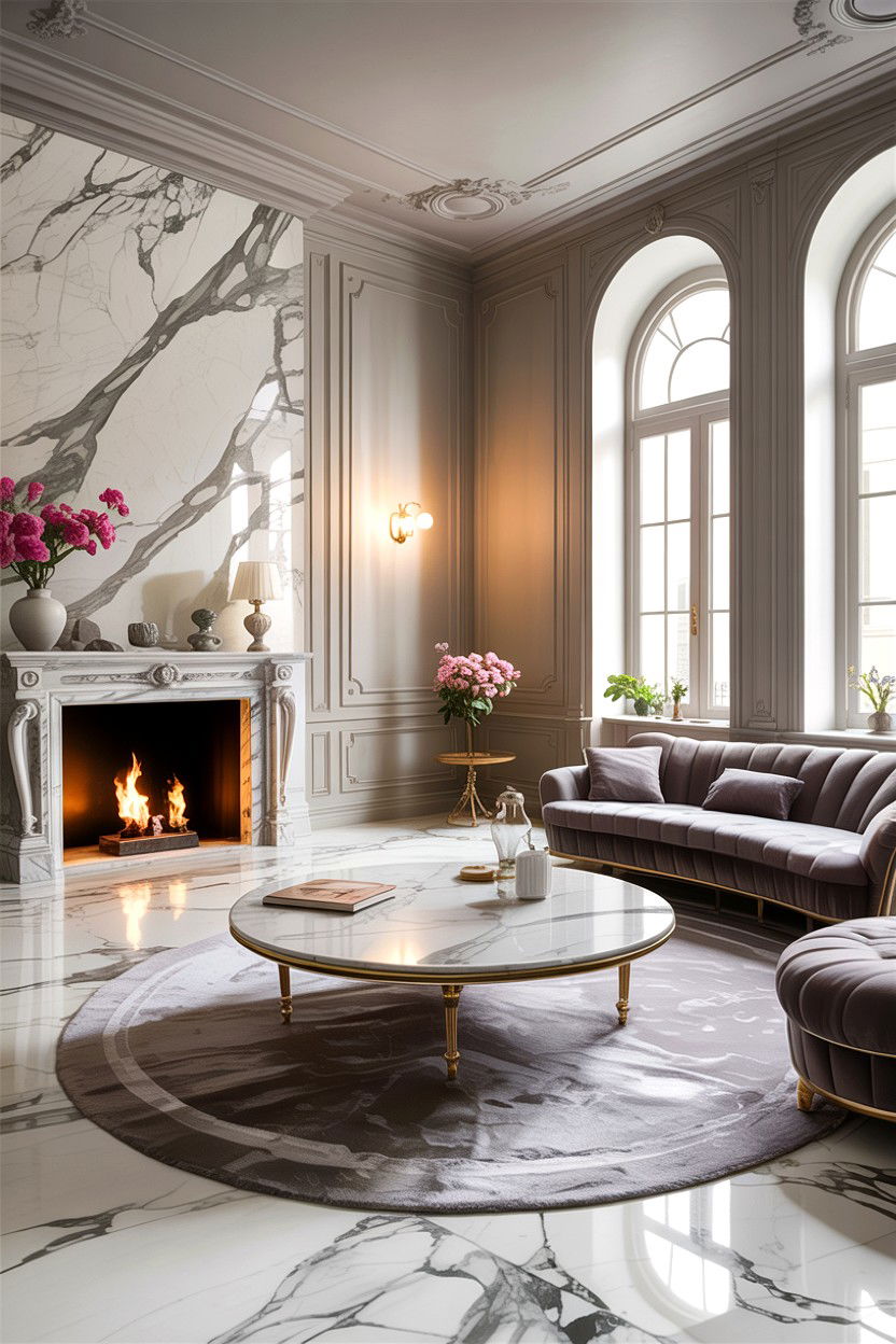 Italian marble living room - 30 Italian living room ideas