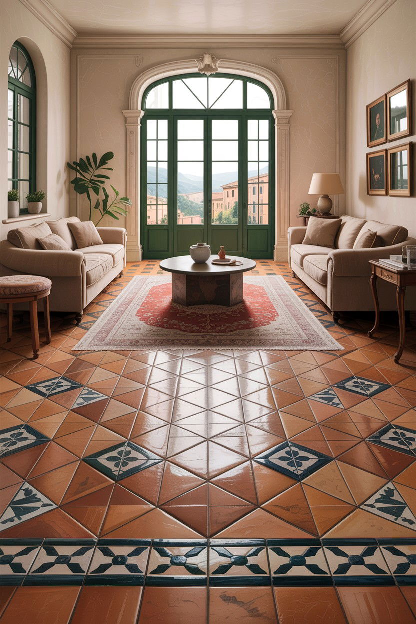Italian tile floor living room - 30 Italian living room ideas