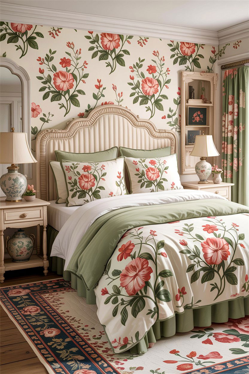 Ivory Bedroom Floral Pattern - 30 ivory bedroom ideas