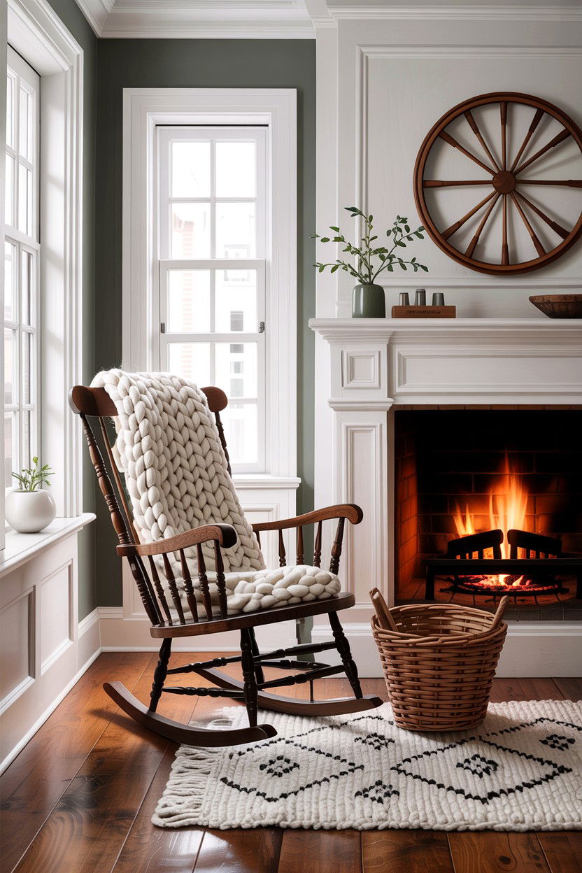 J Rocking Chair Fireplace - 30 living room Wegner chair ideas