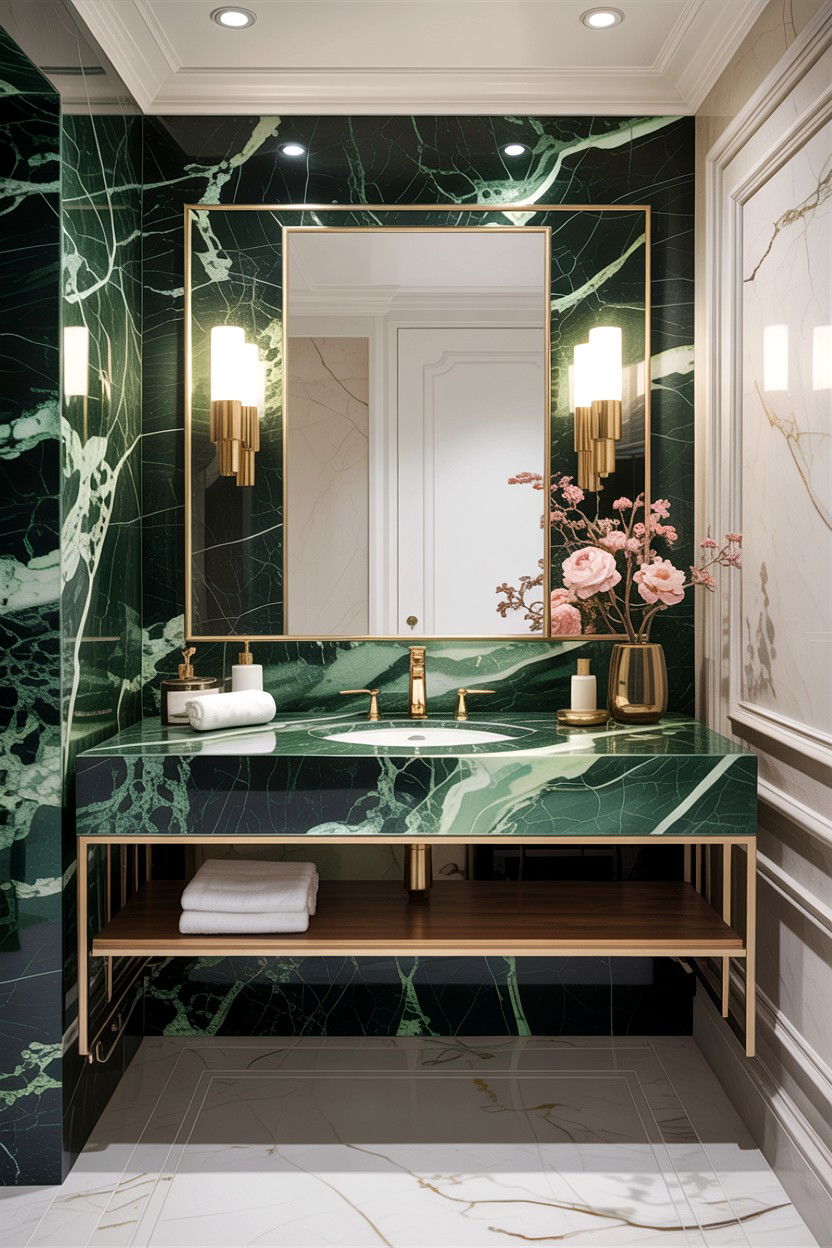 Jade green bathroom marble - 30 green bathroom ideas