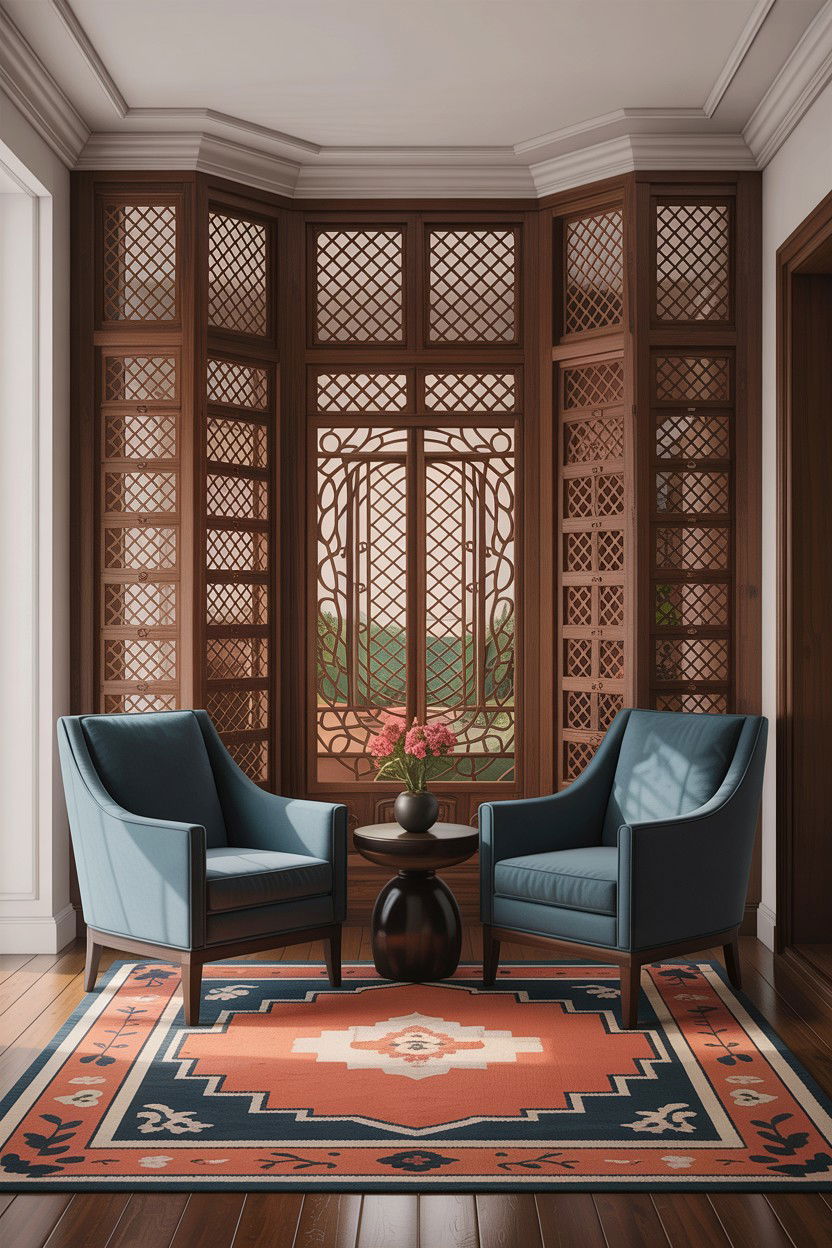 Jali screen partition - 30 living room Indian furniture ideas