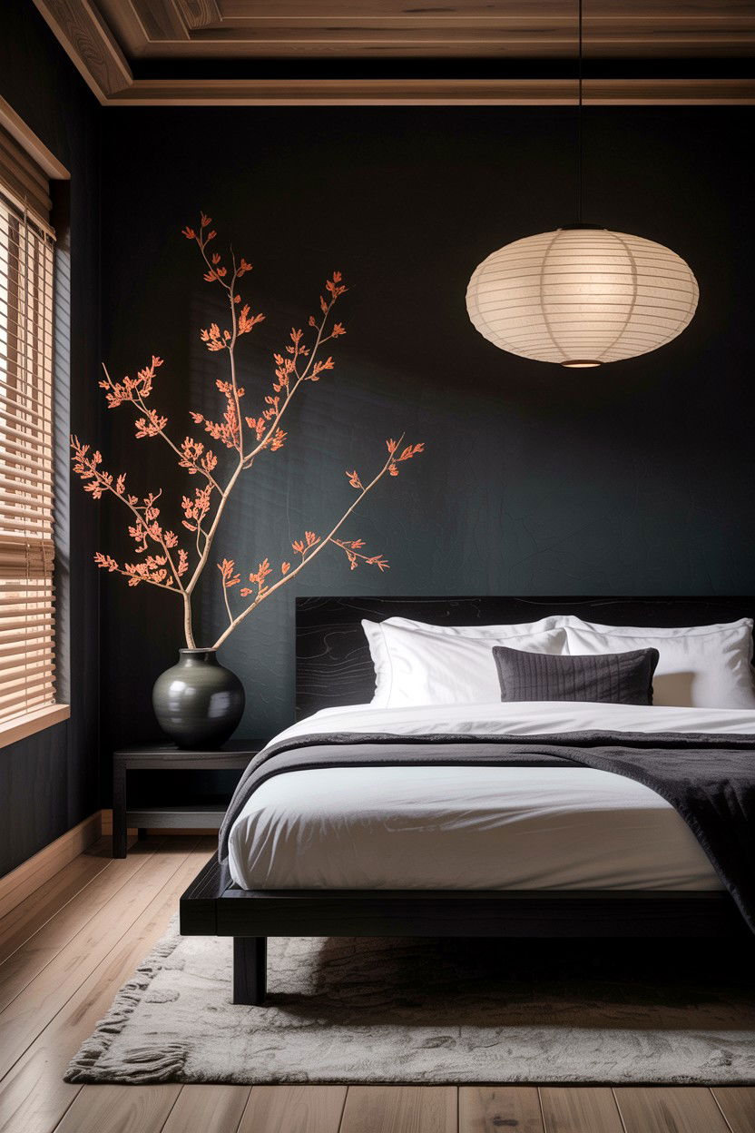 Japandi Black Bedroom - 30 scandinavian black bedroom ideas