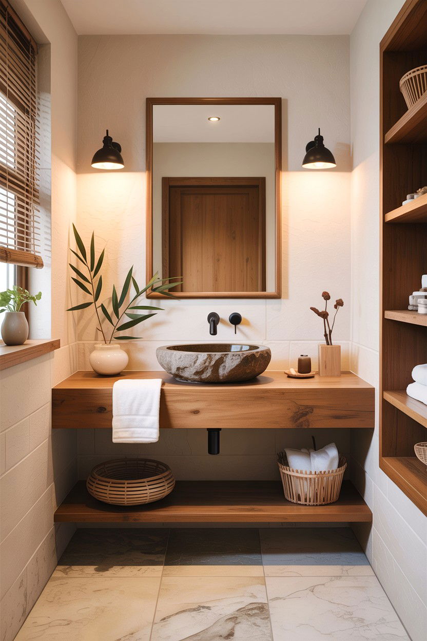 Japandi Style Bathroom - 30 cool neutral bathroom ideas