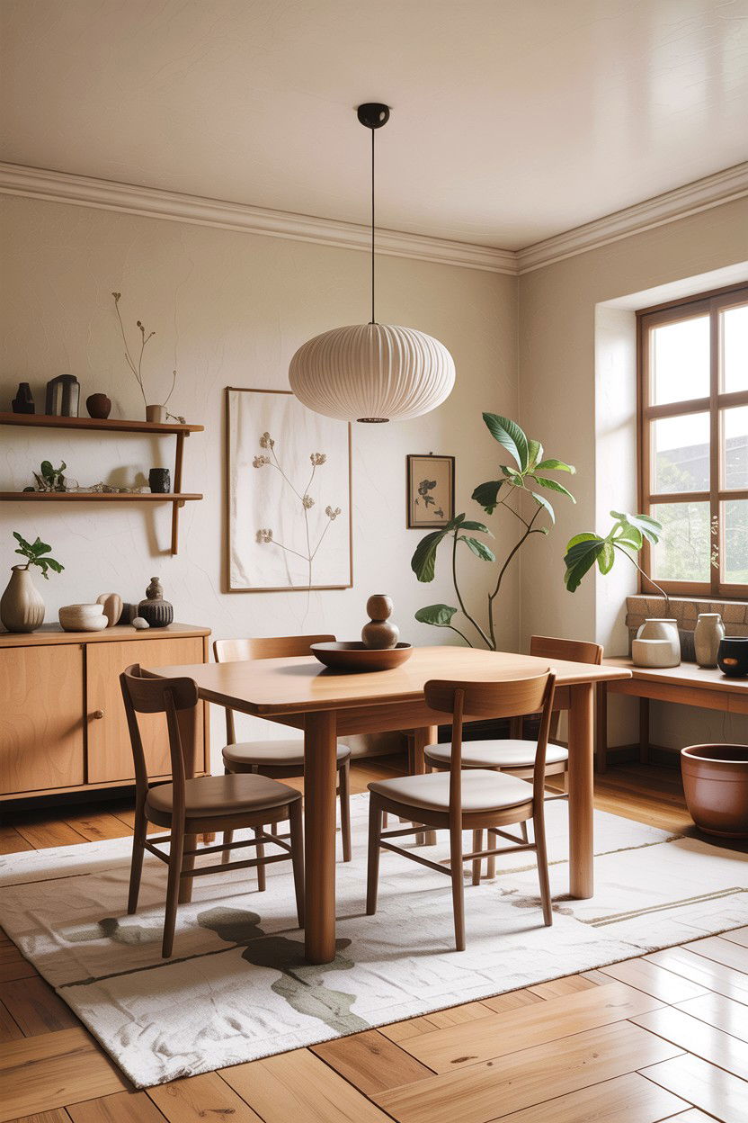 Japandi Style Dining Room - 30 tan and white dining room ideas