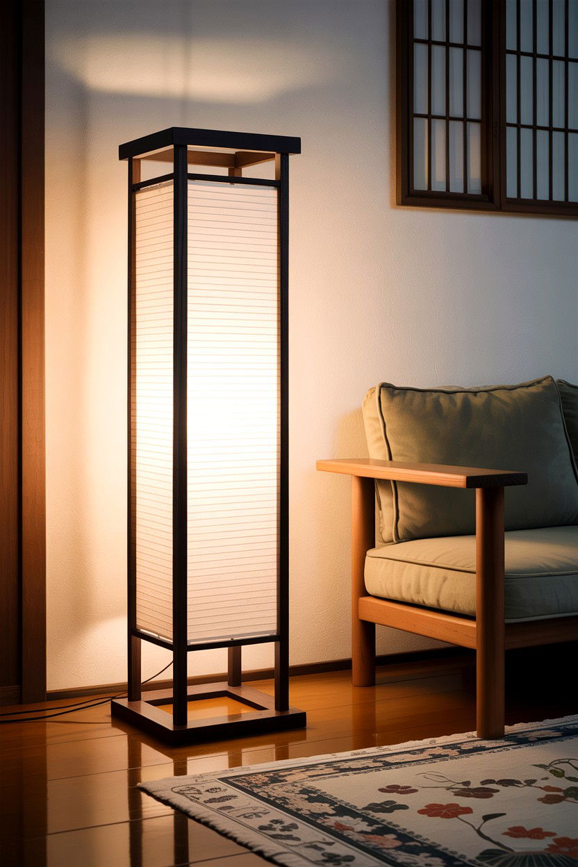 Japanese Floor Lamp - 30 living room Japanese furniture ideas