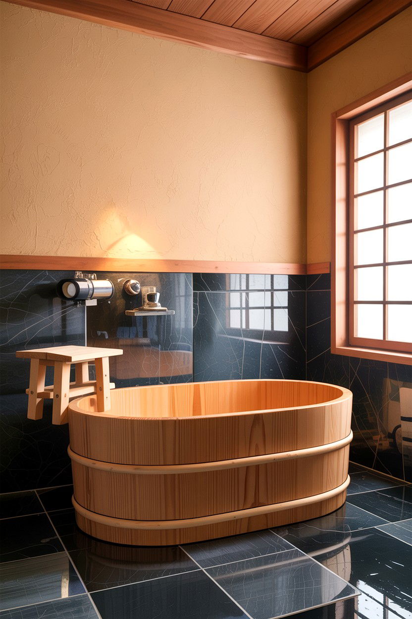 Japanese ofuro tub - 30 Asian bathroom ideas