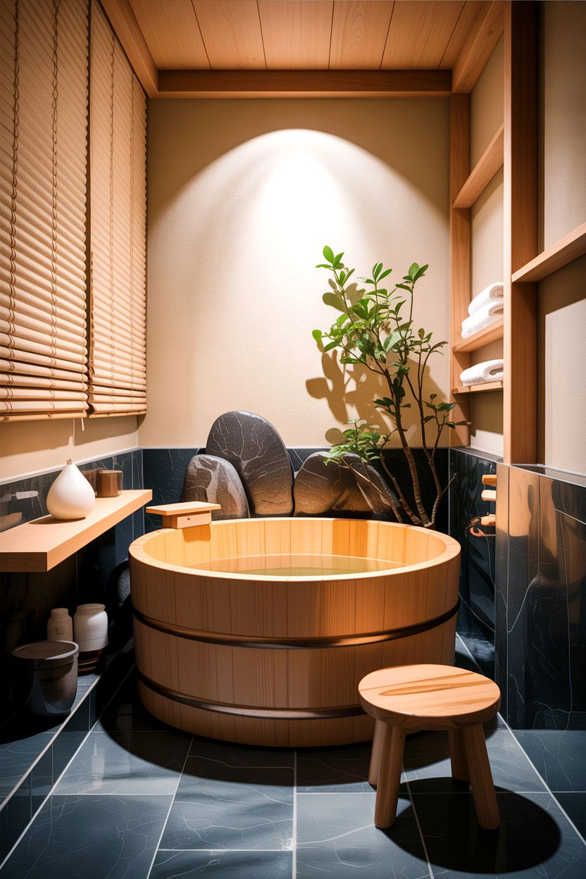 Japanese soaking tub - 30 Asian bathroom ideas