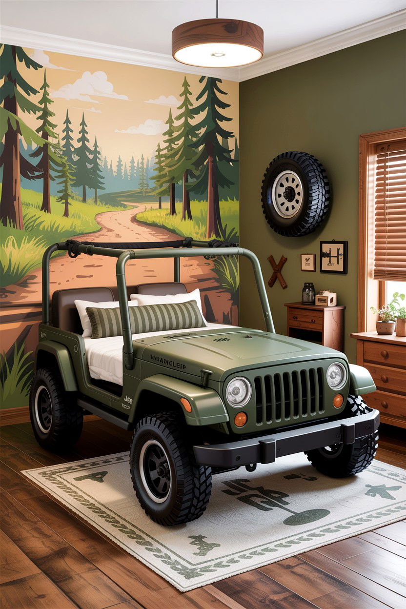 Jeep themed bedroom - 30 car themed bedroom ideas