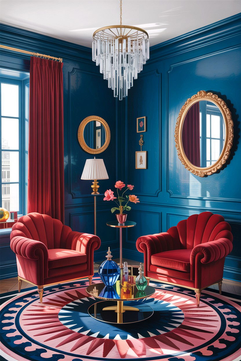Jewel tone living room - 30 Hollywood regency living room ideas