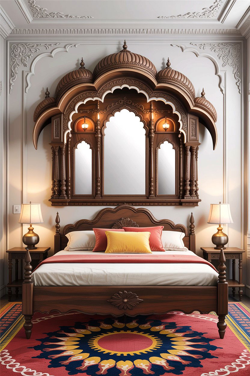Jharokha wall decor - 30 Indian bedroom ideas