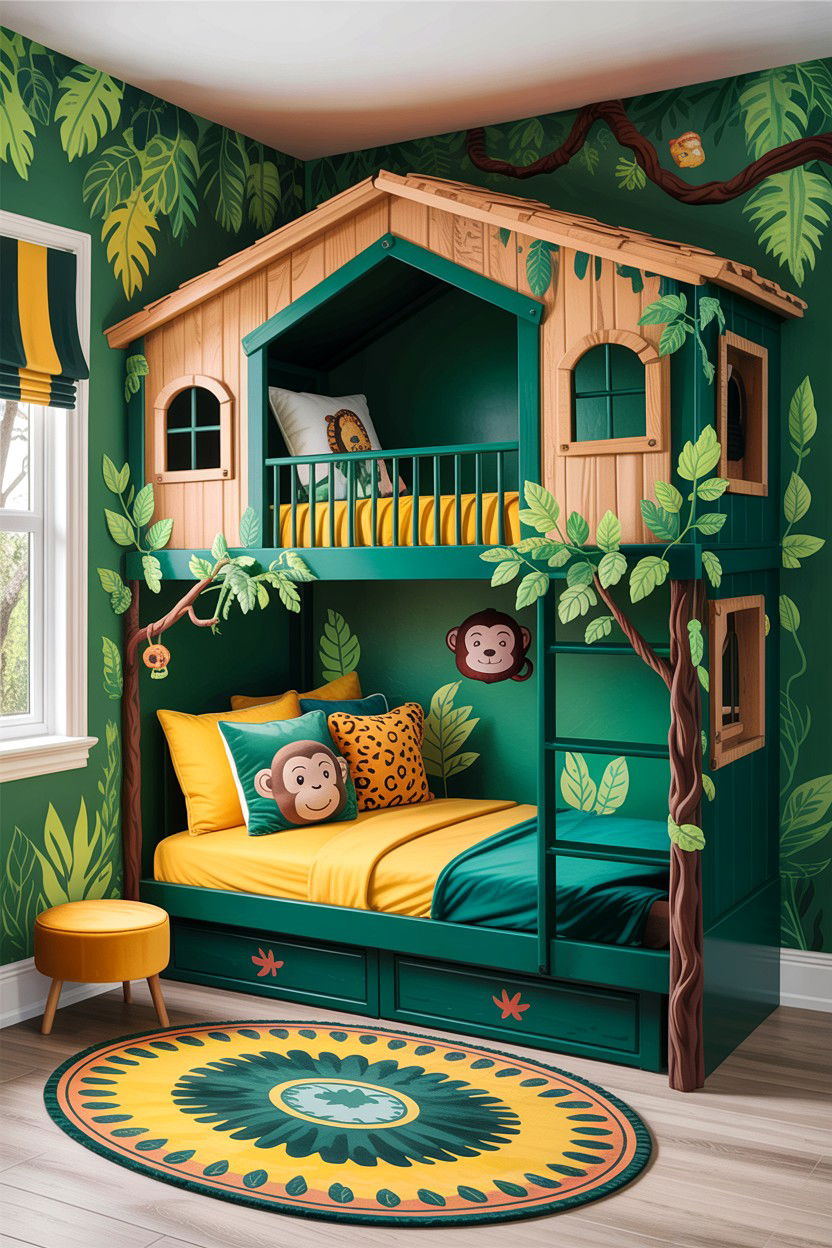 Jungle Kids Room - 30 animal themed bedroom ideas