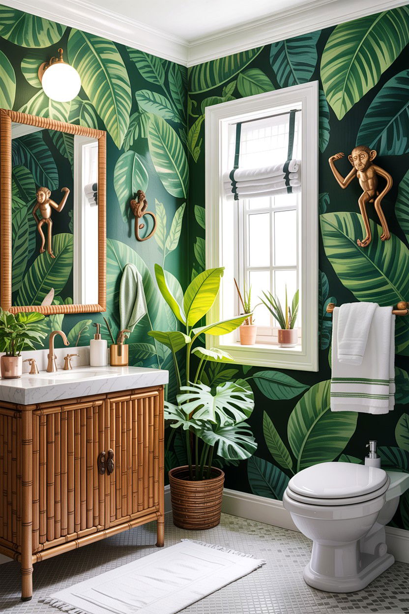 Jungle theme bathroom - 30 children's bathroom ideas