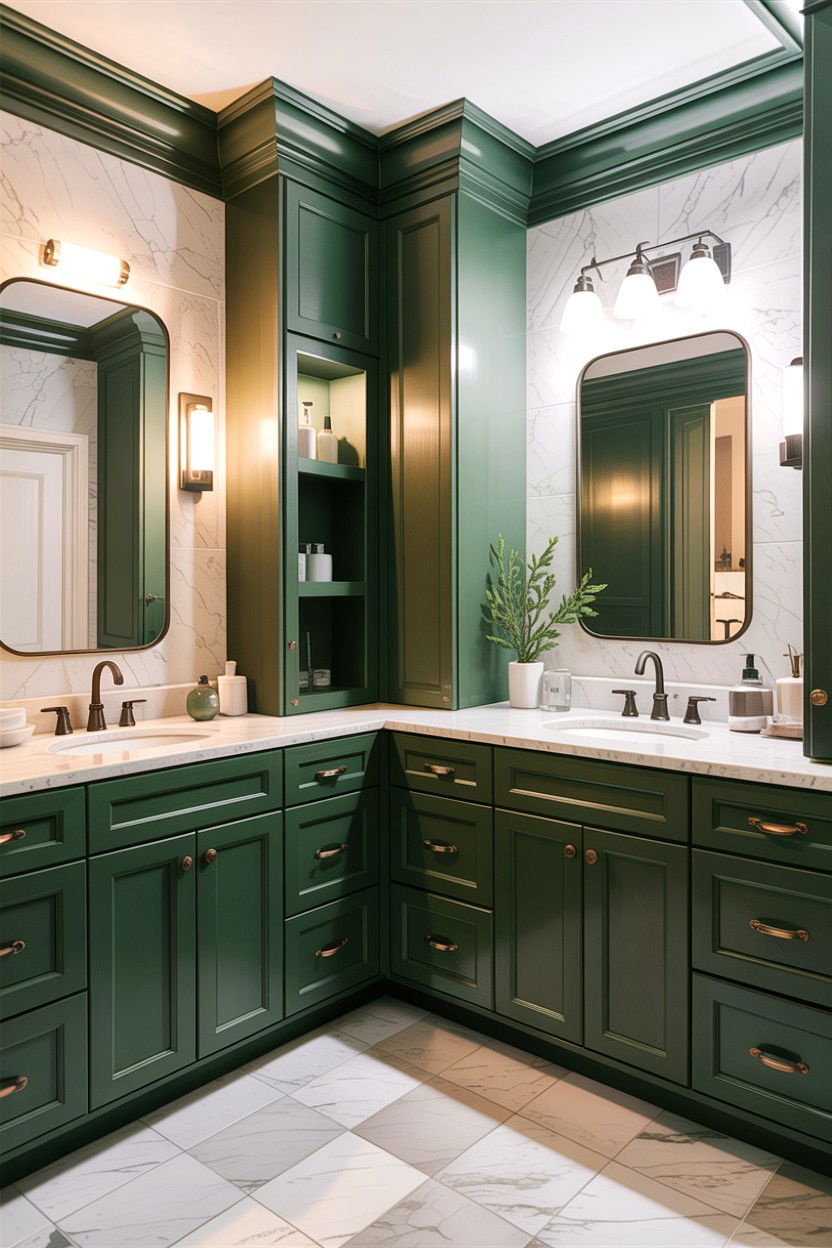 Juniper green bathroom - 30 green bathroom design ideas