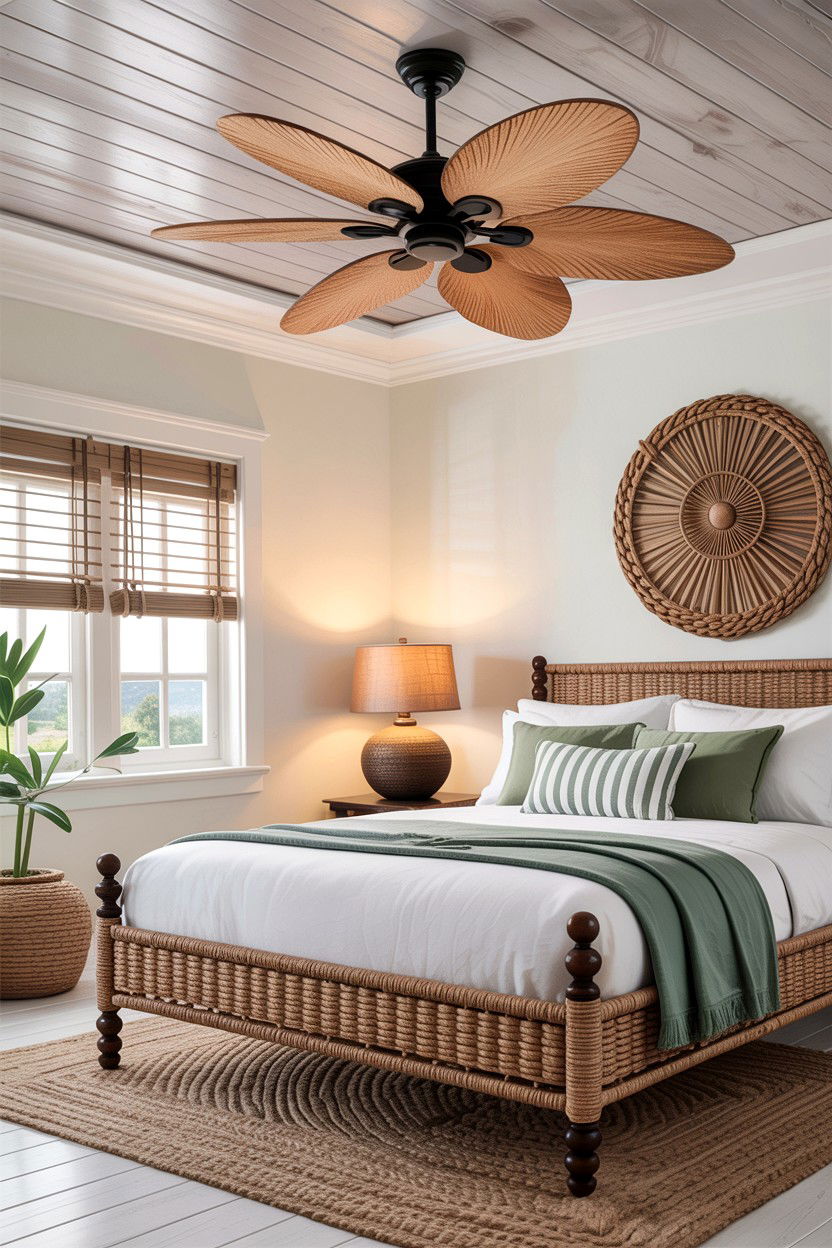 Jute Ceiling Fan - 30 jute bedroom ideas