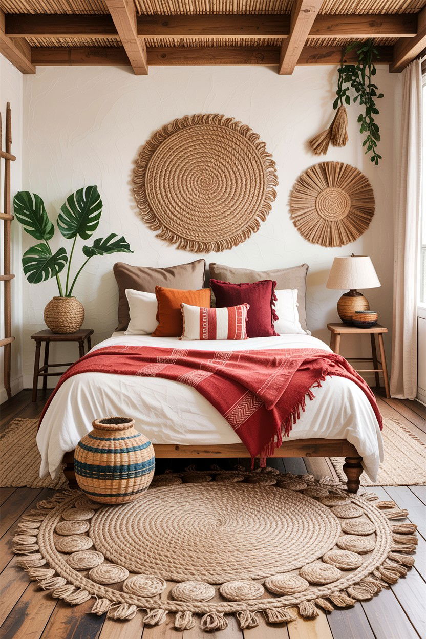 Jute Floor Covering - 30 bedroom floor ideas