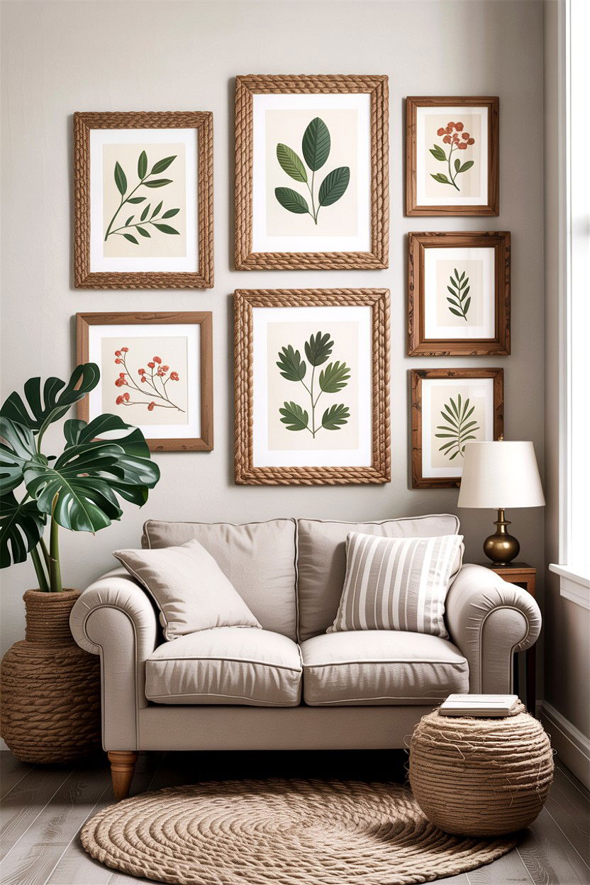 Jute Picture Frame - 30 jute bedroom ideas