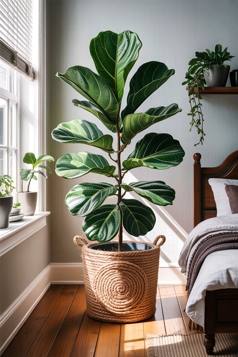 Jute Plant Pot - 30 jute bedroom ideas