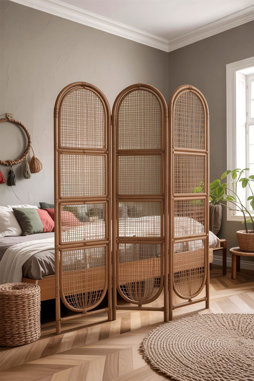Jute Room Divider - 30 jute bedroom ideas