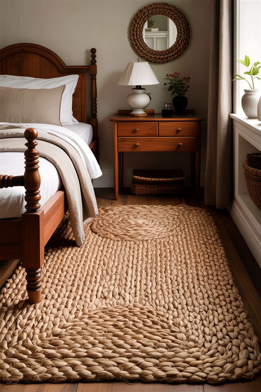 Jute Rug And Teak Furniture - 30 British colonial bedroom ideas