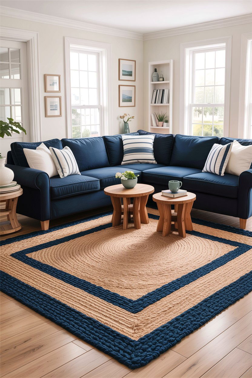 Jute Rug Navy Living Room - 30 rustic navy living room ideas