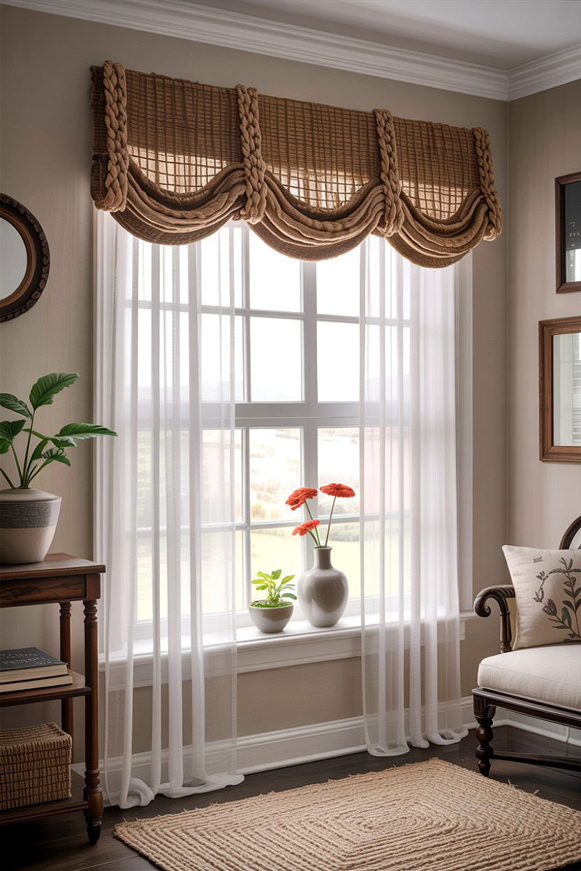 Jute Valance - 30 jute bedroom ideas