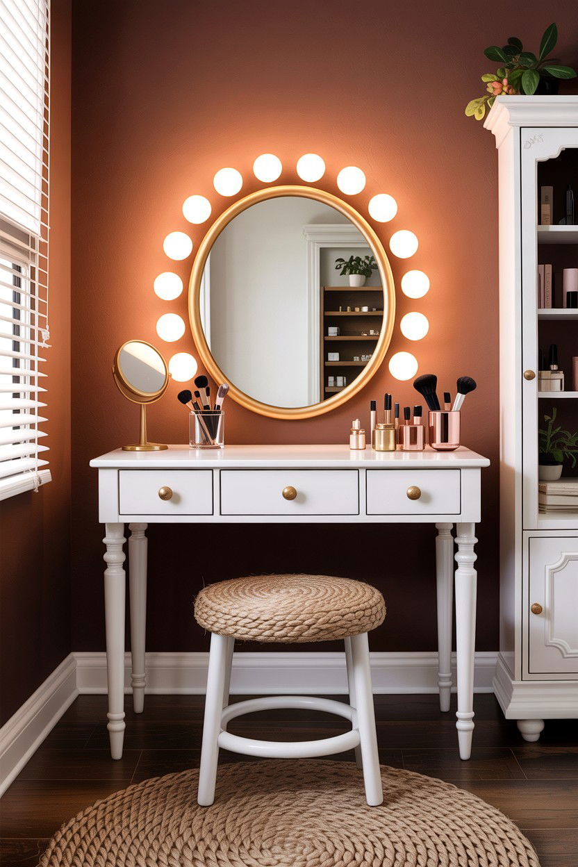 Jute Vanity Stool - 30 jute bedroom ideas