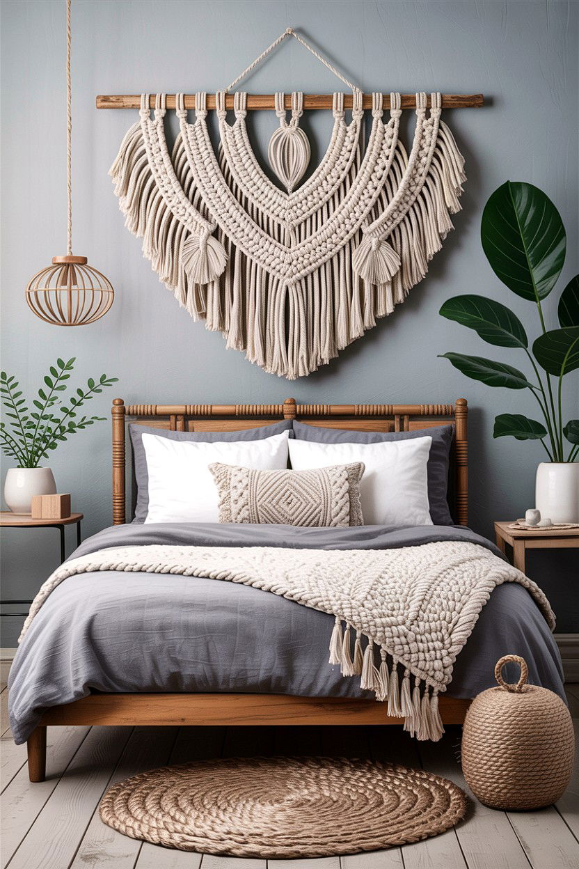 Jute Wall Hanging - 30 jute bedroom ideas