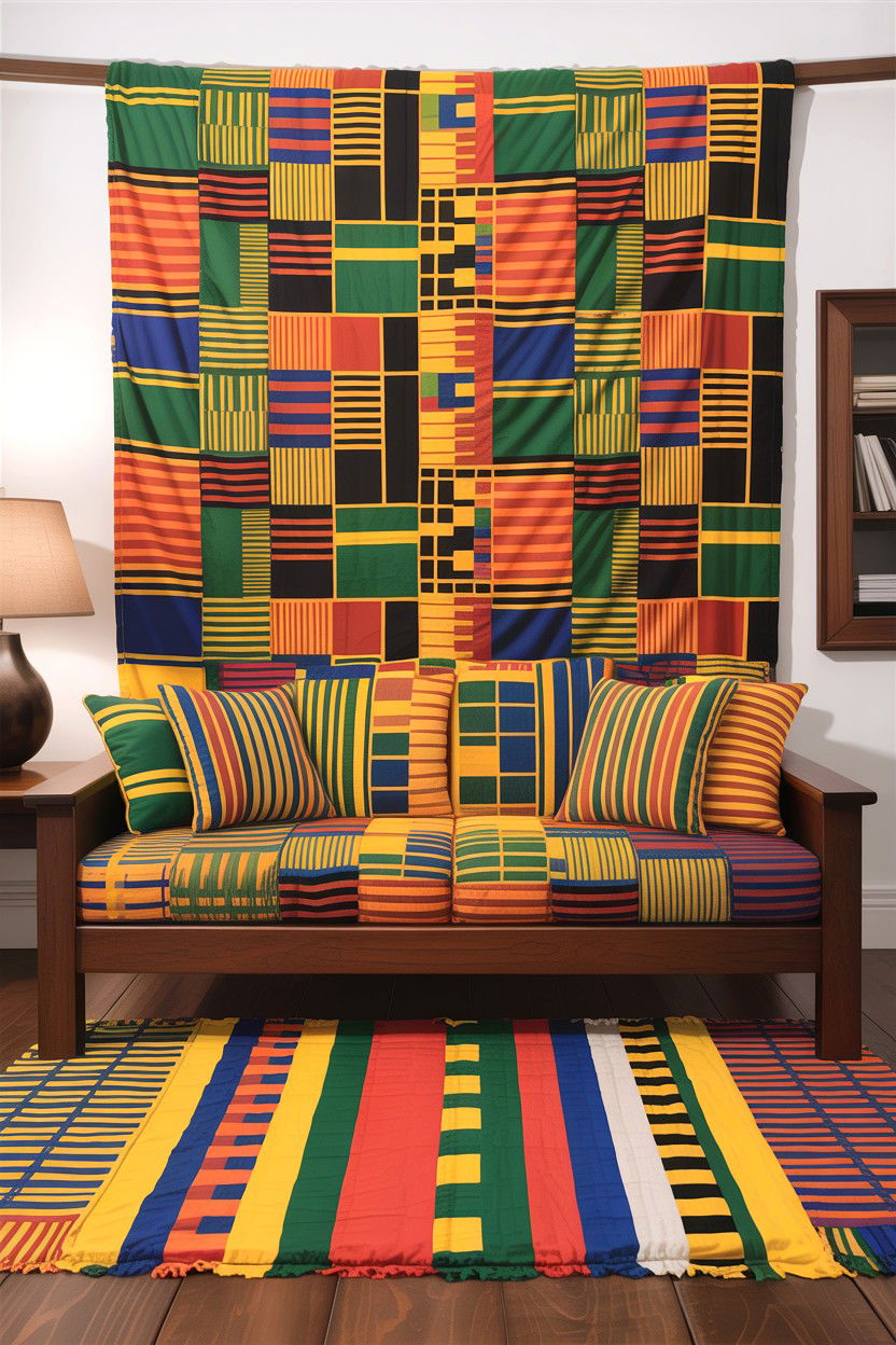 Kente Cloth Living Room - 30 African living room ideas