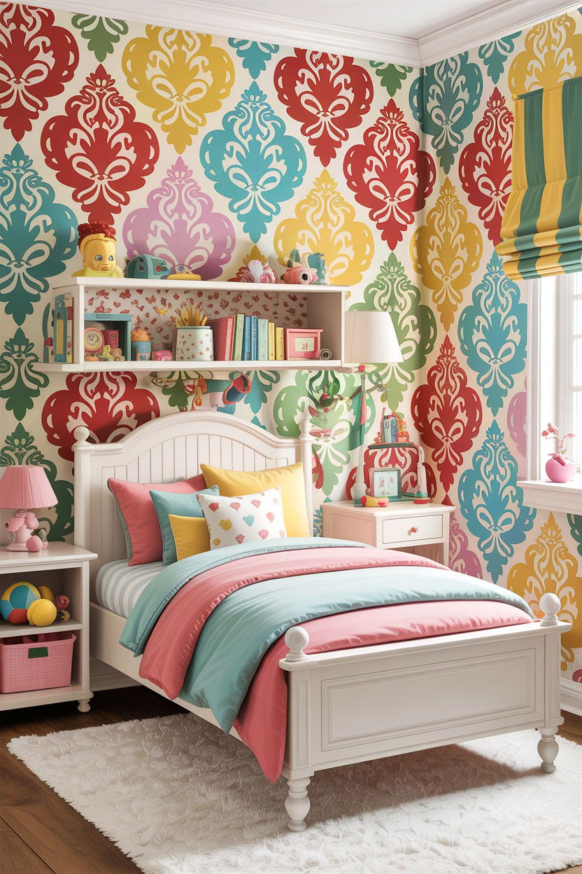 Kids Bedroom Damask Wallpaper - 30 bedroom damask wallpapers