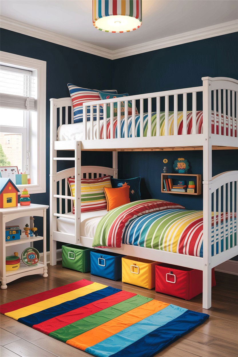 Kids striped bedding - 30 bedroom striped bedding ideas