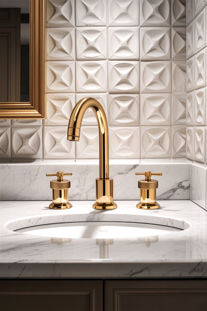 Knurled gold faucet handle - 30 gold faucet ideas